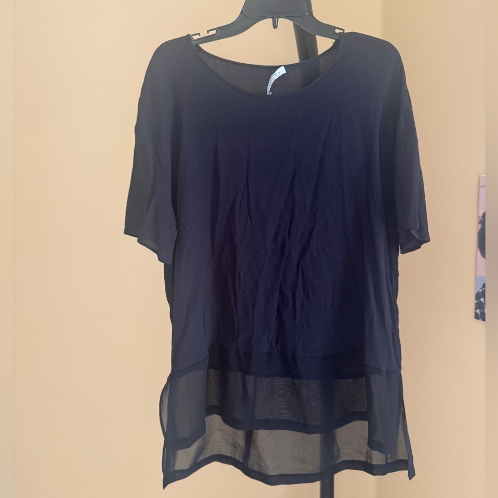 Mango Black Relaxed Fit Blouse